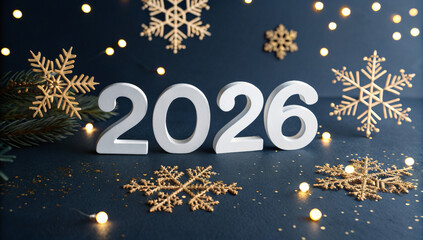Golden Snowflake New Year 2026