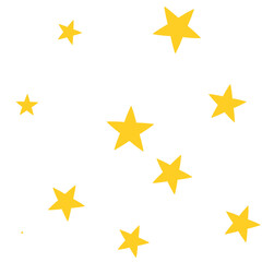 Yellow stars on transparent background