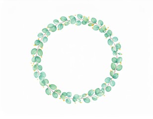 Obraz premium Wreath of green leaves and yellow flowers festive wreath showcases green foliage and yellow blooms
