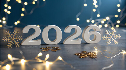 Golden Snowflake New Year 2026