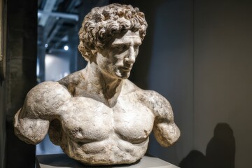 Obraz premium Finely Sculpted Ancient Greek Marble Male Statue