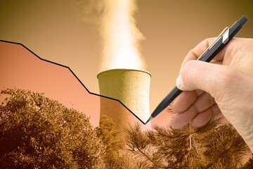 Hand drawing a graph about geothermal energy - concept image
