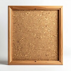 Fototapeta premium Empty Wooden Frame Bulletin Board Against White Background with Neutral Lighting