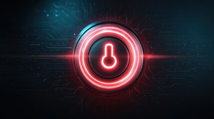 Start Concept: Glowing Power Symbol in Abstract Futuristic Design