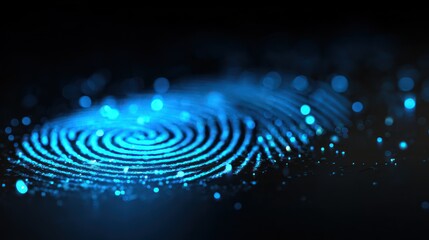 Glowing Fingerprint Scanned by Light, Symbolizing Digital Security