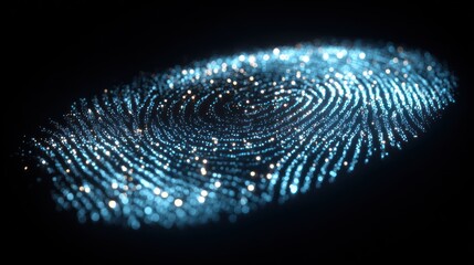 Abstract Concept of Digital Identity Verification by Finger Scan