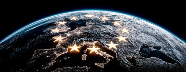 Glowing Digital EuroPE Symbol Representing Europe’s CBDC Future