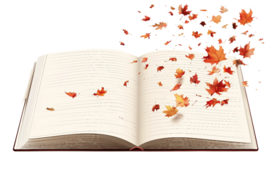 Artistic concept art featuring a notepad with notes coming alive in a dreamlike surreal environment