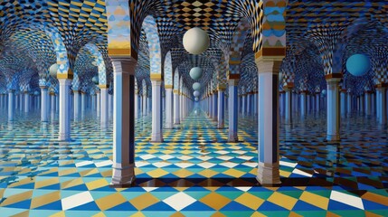 Digital Visual Deception: Intricate High-Res 3D Abstract Art