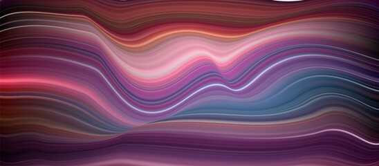 Abstract 3D Liquid Wave Background: Dynamic Flowing Texture of Dark, Vibrant Horizontal Stripes.Evoking Movement and Rhythmic Energy