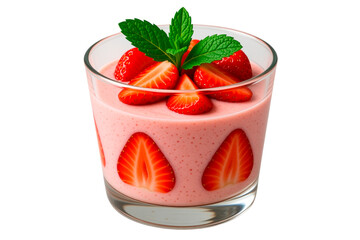 cocktail with strawberry and mint