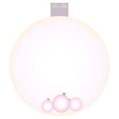 Glossy transparent christmas ball with glass flows hanging from top 3D rendering isolated