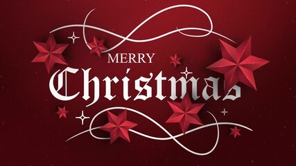 seasonal celebration concept with decorative text and sparkles. merry christmas typography design with swirling lines. creative merry christmas illustration with 3d effect. - Powered by Adobe