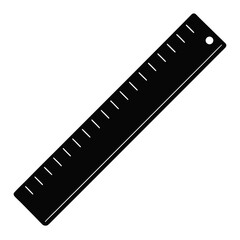 Simple black ruler icon with measurement markings