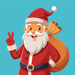 Cheerful hipster santa claus with golden accents