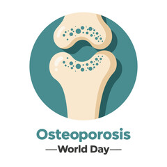 Osteoporosis World Day Bone, vector art illustration.