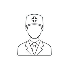 Outline of a person in a hat and suit isolated on transparent background
