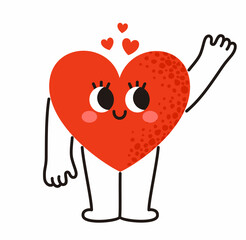 Heart character. Elements of Valentine's Day.