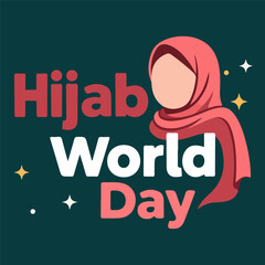 Hijab World Day typography, vector art illustration.