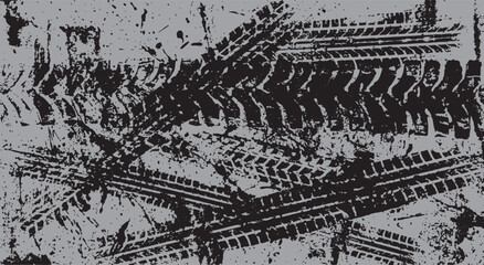 Grungy Tire Tracks Texture Overlay