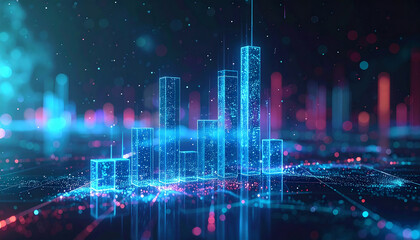 Digital Cityscape: A mesmerizing digital rendering of a futuristic cityscape, where data flows and vibrant lights shape towering structures, symbolizing innovation, connectivity.
