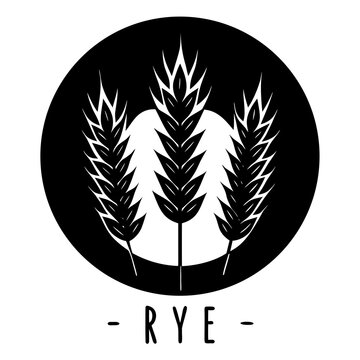 Black and white illustration of three rye stalks with text 1