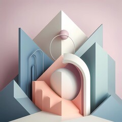 Minimalist Abstract 3D Background Design, render, modern graphic design,Generative AI
