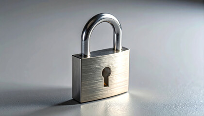 Naklejka premium Security and Protection: A close-up shot of a sturdy padlock, symbolizing safety and the protection of valuable assets. It stands as a silent sentinel.