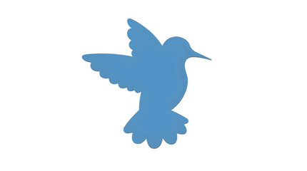 Obraz premium Blue hummingbird in flight silhouette