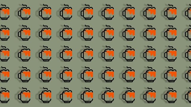 Abstract Pattern of Repeated Apple Icons on a Light Green Background.