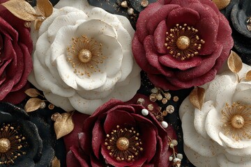 Floral Fantasy: A captivating close-up showcases an arrangement of exquisitely crafted flowers, each bloom a symphony of color and detail, creating a visual feast for the senses.