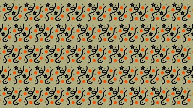 Abstract Pattern with Swirls and Stars.