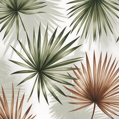 Close up view of dried palm leaves with delicate textures and natural colors creating a botanical pattern