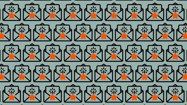 Abstract Pattern of Mail Envelopes with Floral Designs.