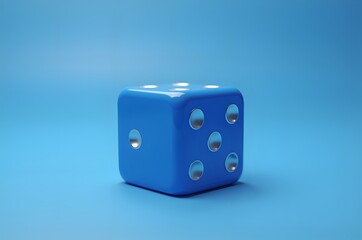 Blue Dice on Blue Background