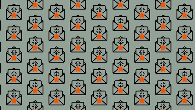 Repeating Email and Gear Icon Pattern Background.