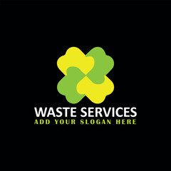 waste cleaning services logo design vector