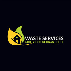 waste cleaning services logo design vector