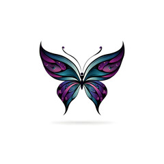 beautiful artwork butterfly on a white background