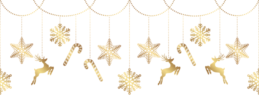 Merry Christmas and happy new year celebration gold hanging star, ball png file for decoration - Powered by Adobe