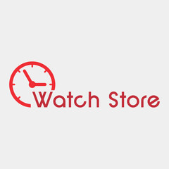 watch and clock store logo design vector