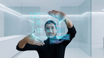 User Framing an AI-Driven Holographic Data Interface