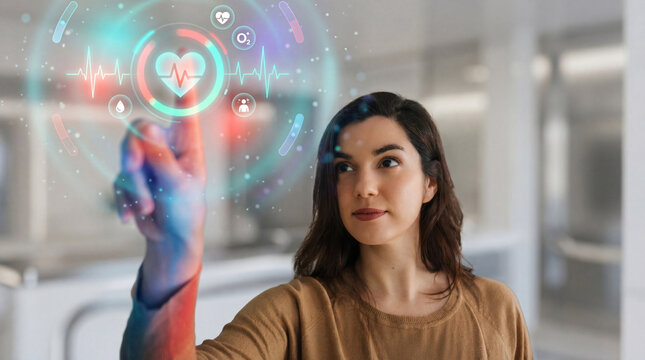 Health Monitoring Interface Activated by Woman User