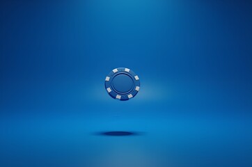 Blue Casino Chip on Gradient Background