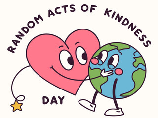 Random acts of kindness day vector illustration February 17th Happiness with Love in Cartoon Design