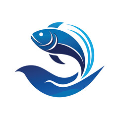 Stylized minimalist fish care logo design