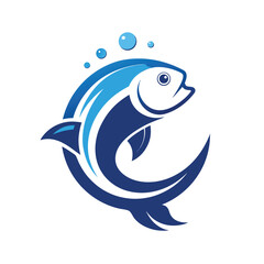 Simple modern minimalist fish logo design