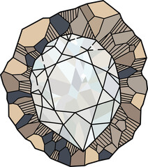 A 3D vector illustration of a sparkling blue diamond heart symbol designed as an icon for business