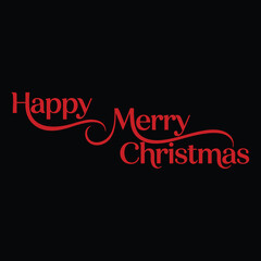 Merry Christmas Typography—Holiday Greeting Text, Festive Lettering Vector Design