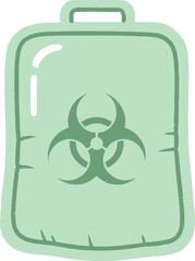 Hazardous Waste Bag: A visual depiction of a waste bag, showcasing the biohazard symbol and offering a sense of caution, conveying the concept of disposal and contamination.